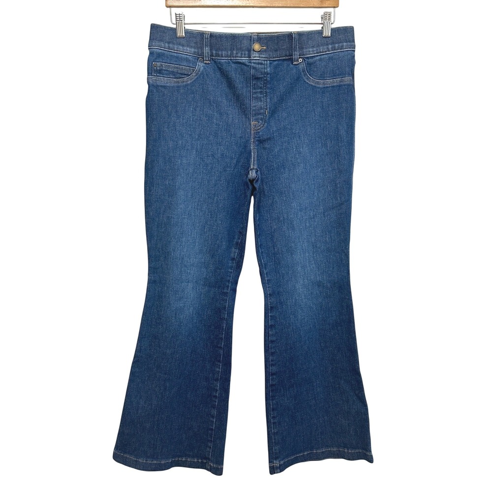 SPANX Spanxshape Everywear Pull On Flare Jeans Size XL‎ High Rise Stretch Denim